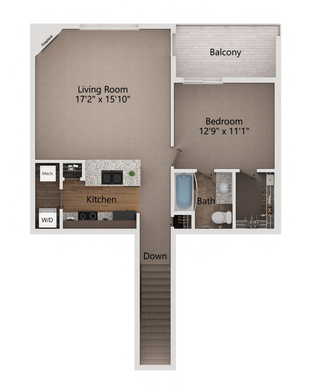 floor plan with one bedroom